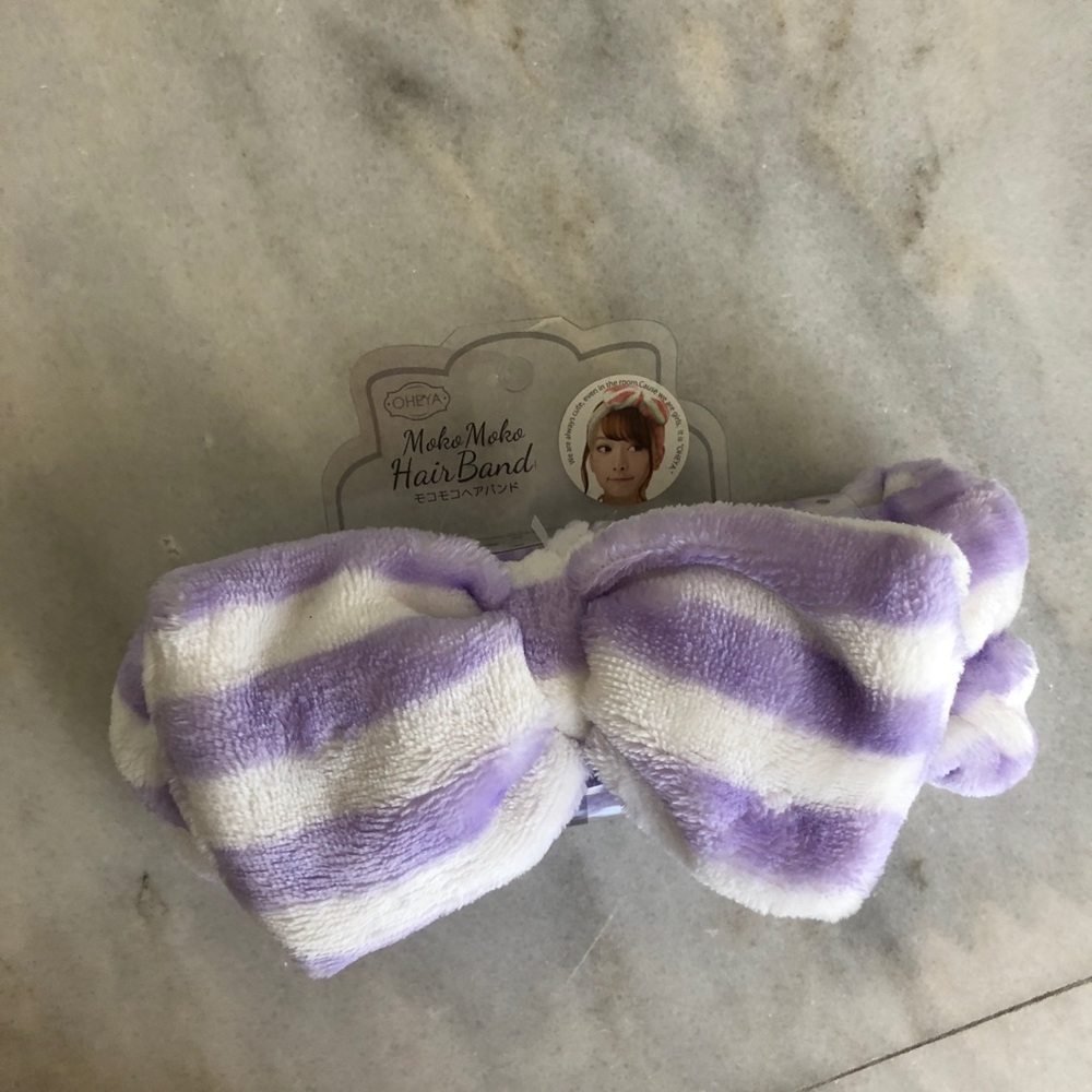 Purple and white hair band